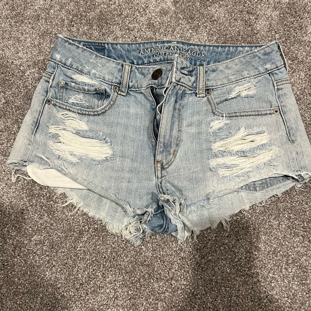 American Eagle Distressed Stretch Jean Shorts